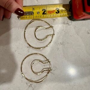 Gold Anthropologie Hoop Earrings Set